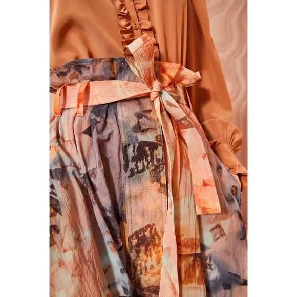 NWT Ulla Johnson Maxi Pleated Fayette Paper-Bag Skirt - Picture 3 of 8